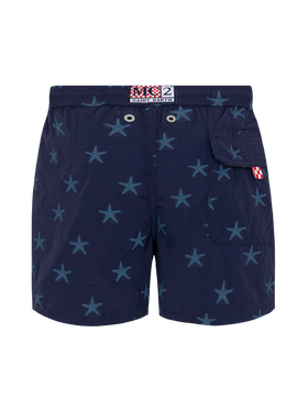 Patmos Jr mid-length swim shorts with seastar jacquard