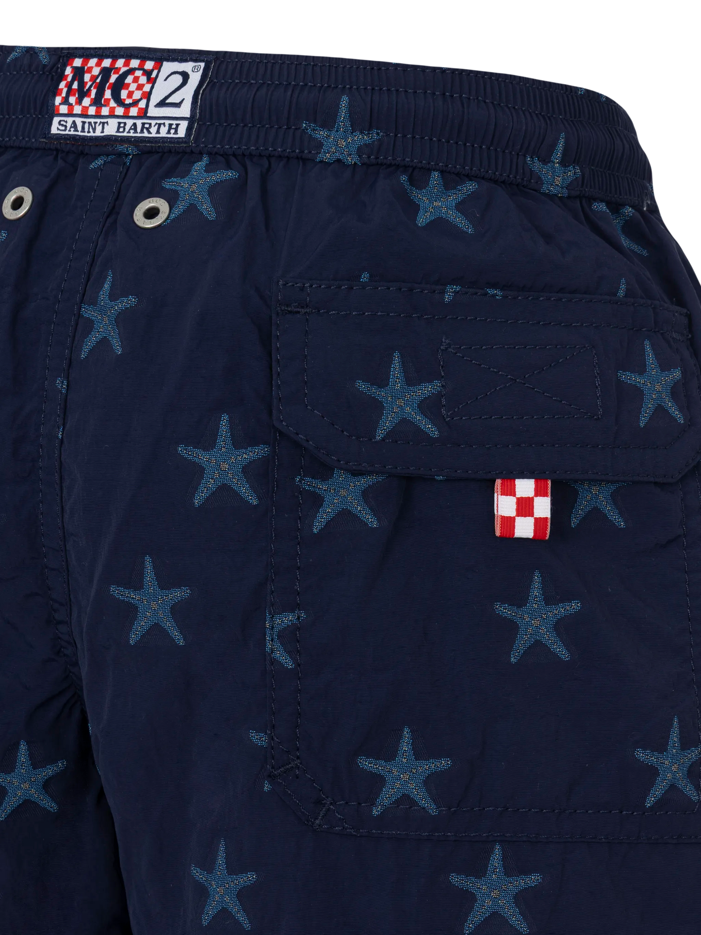 Patmos Jr mid-length swim shorts with seastar jacquard