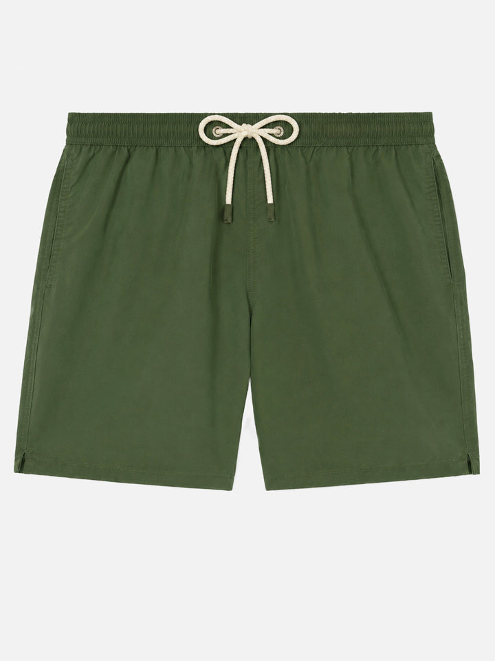 Vintage militärgrüne mittellange Badeshorts Patmos Used