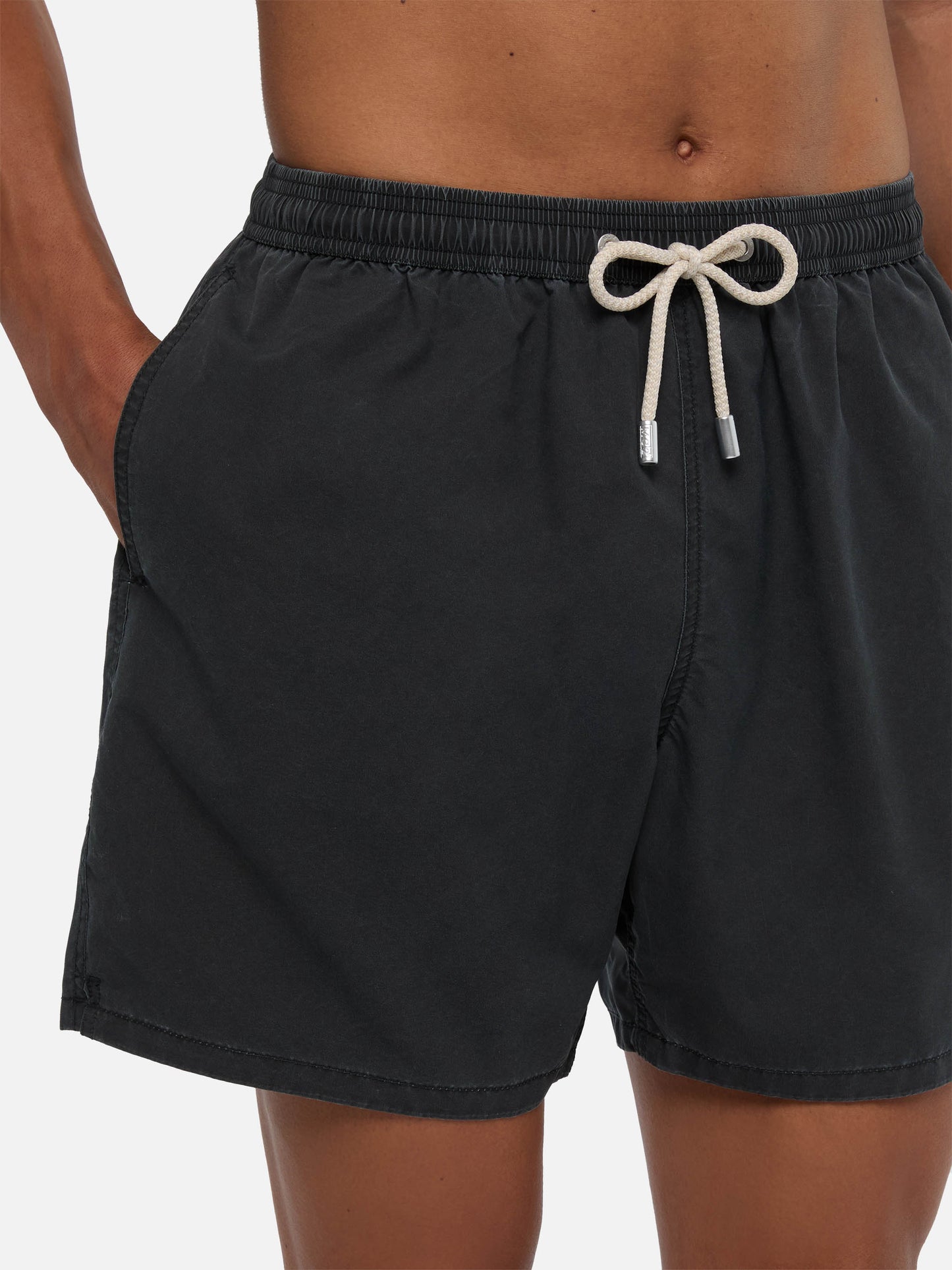 Vintage schwarze mittellange Badeshorts Patmos Used