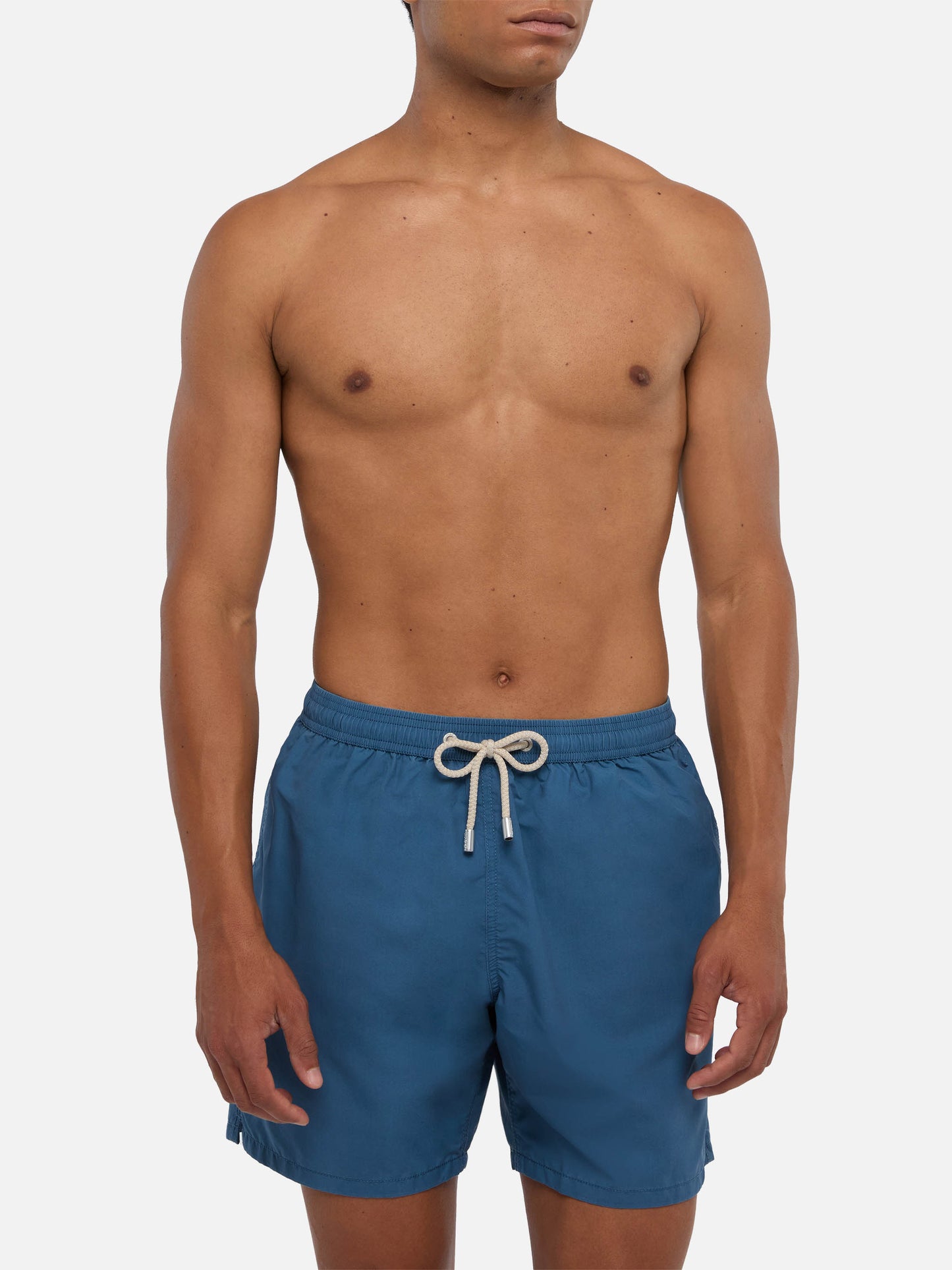 Patmos Badeshorts in Dusty mit Used-Effekt und Logo-Stickerei 