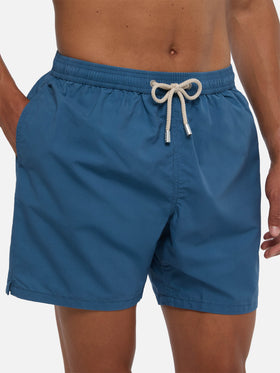 Patmos Badeshorts in Dusty mit Used-Effekt und Logo-Stickerei 