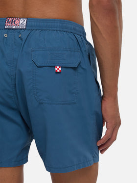Patmos Badeshorts in Dusty mit Used-Effekt und Logo-Stickerei 