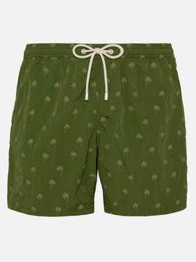 Mid-length swim shorts Patmos The Riviera with all over palm jacquard