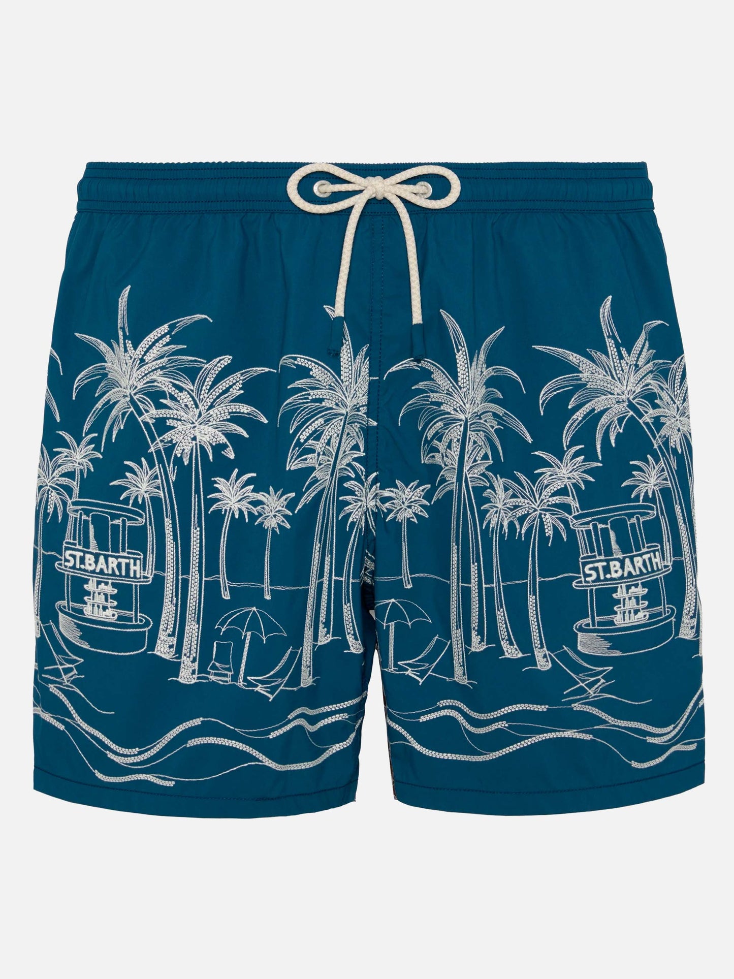 Mittellange Badeshorts Patmos The Riviera mit Stickerei