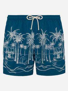 Mittellange Badeshorts Patmos The Riviera mit Stickerei