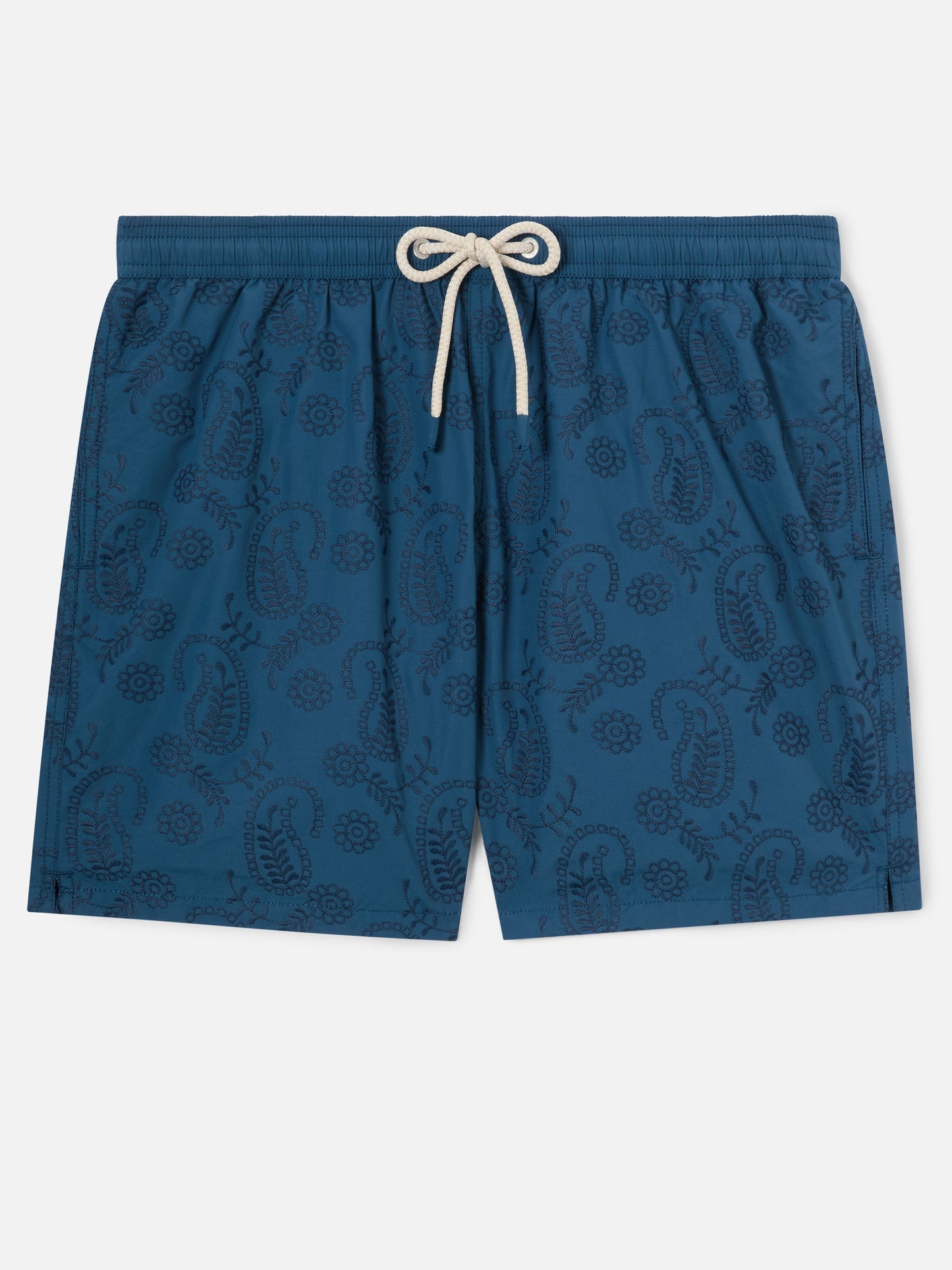 Costume mare Patmos in sangallo blu con ricamo 