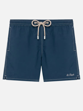 Marineblaue lange Badeshorts Patmos