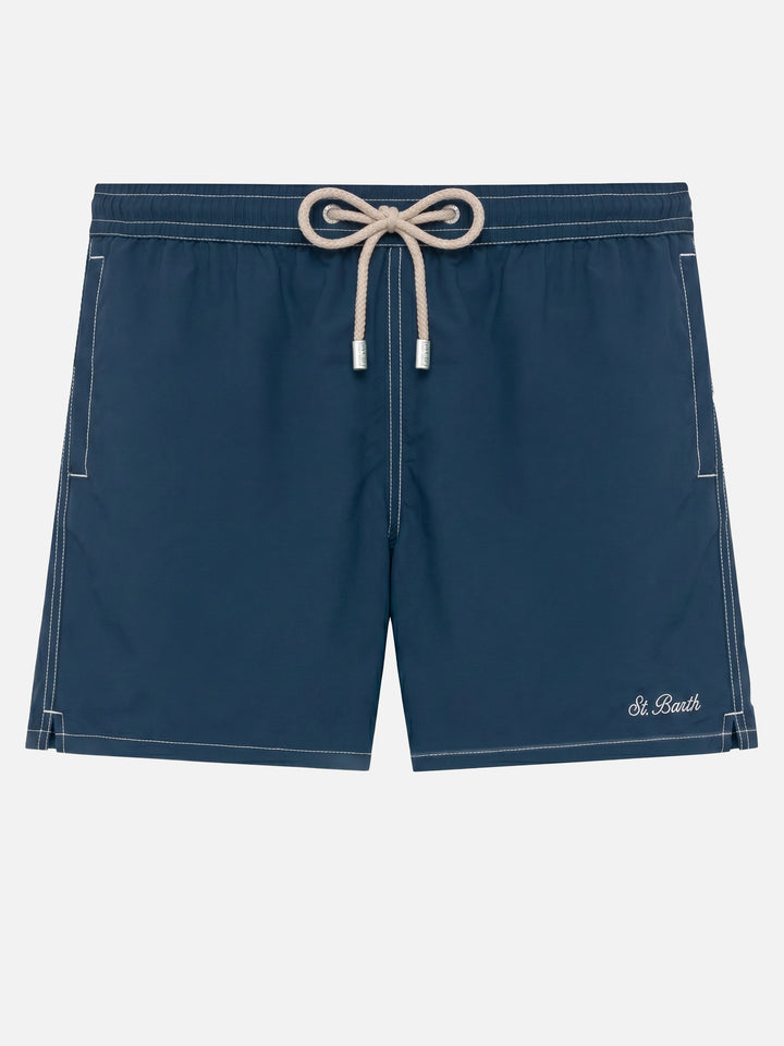 Marineblaue lange Badeshorts Patmos