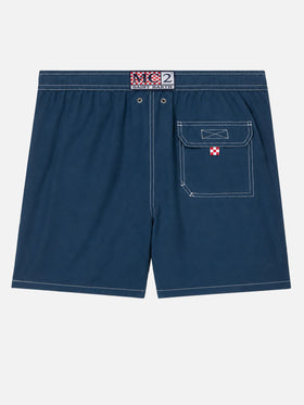 Marineblaue lange Badeshorts Patmos