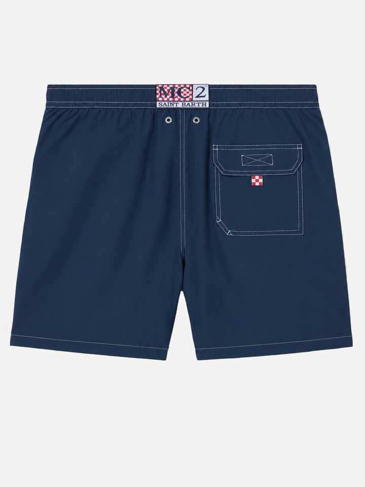 Marineblaue lange Badeshorts Patmos 