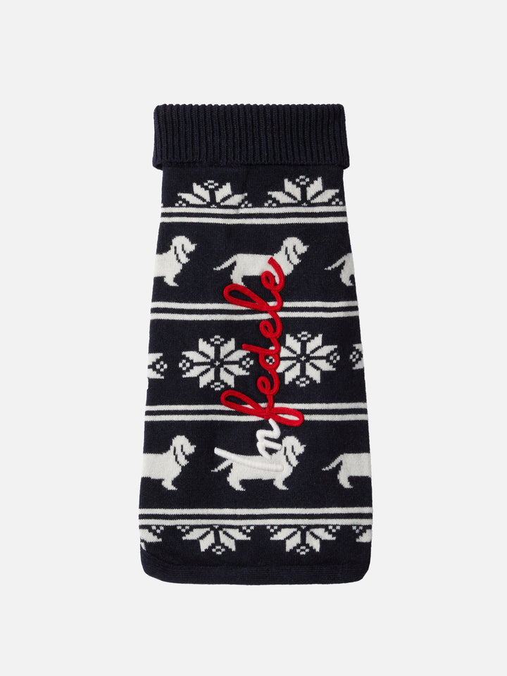 Hundepullover mit Infedele-Stickerei