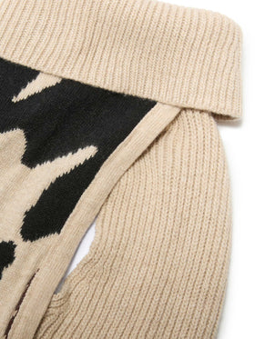 Dog sweater with cow skin jacquard and Cool Dog embroidery