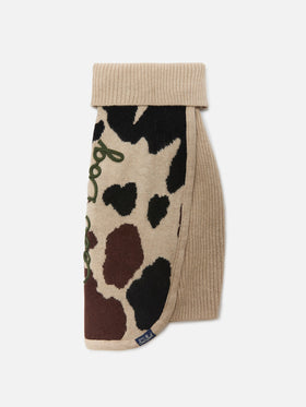 Dog sweater with cow skin jacquard and Cool Dog embroidery