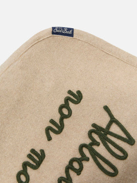 Dog sweater with Abbaio ma non mordo embroidery