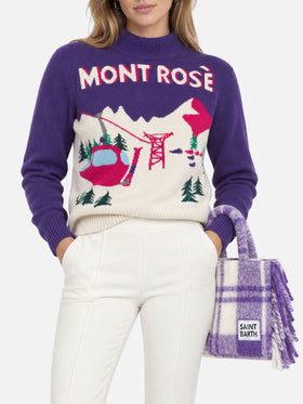 Maglia Peak in cashmere blend con cartolina Mont Rosè