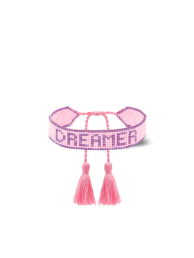 Perlenarmband mit Dreamer-Schriftzug