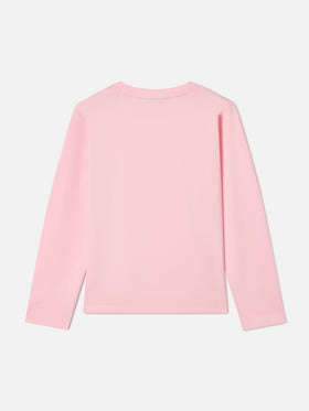 Pink Penny organic cotton long sleeve t-shirt with Vado Dai Nonni embroidery