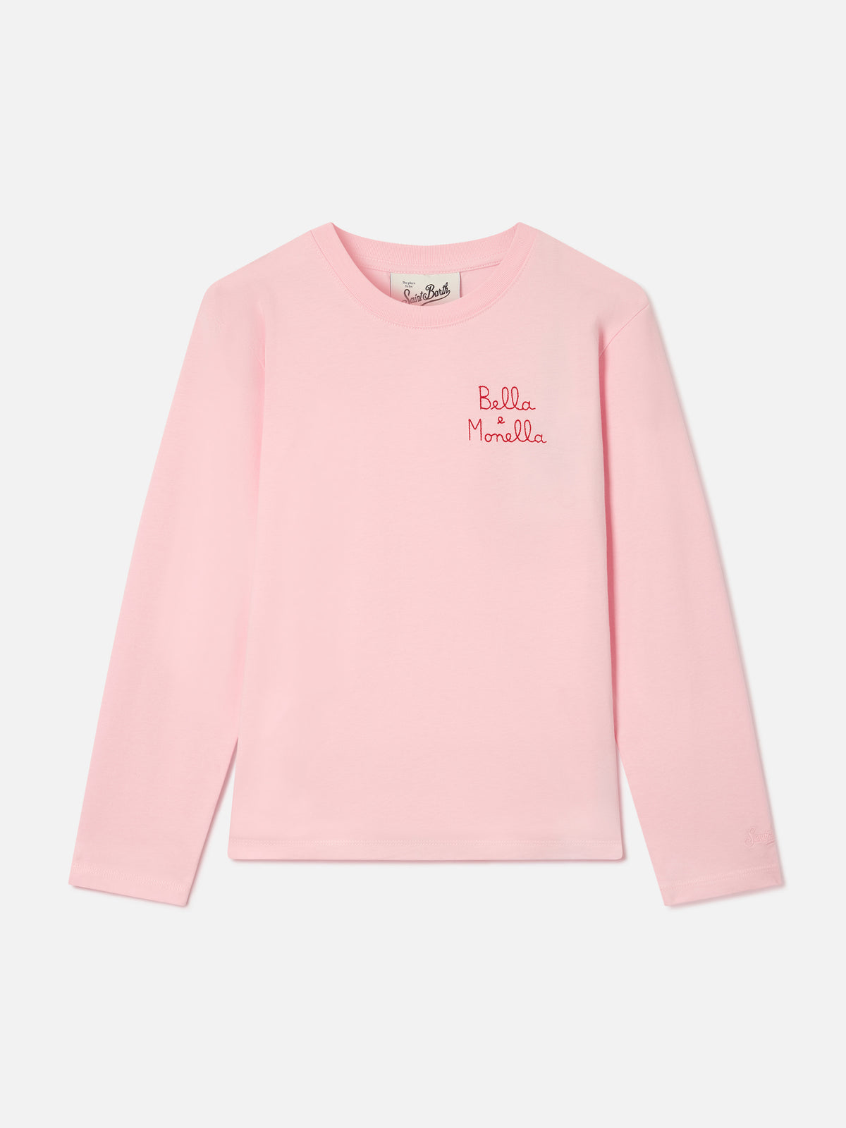 Pink Penny cotton long sleeve t-shirt with Bella E Monella embroidery