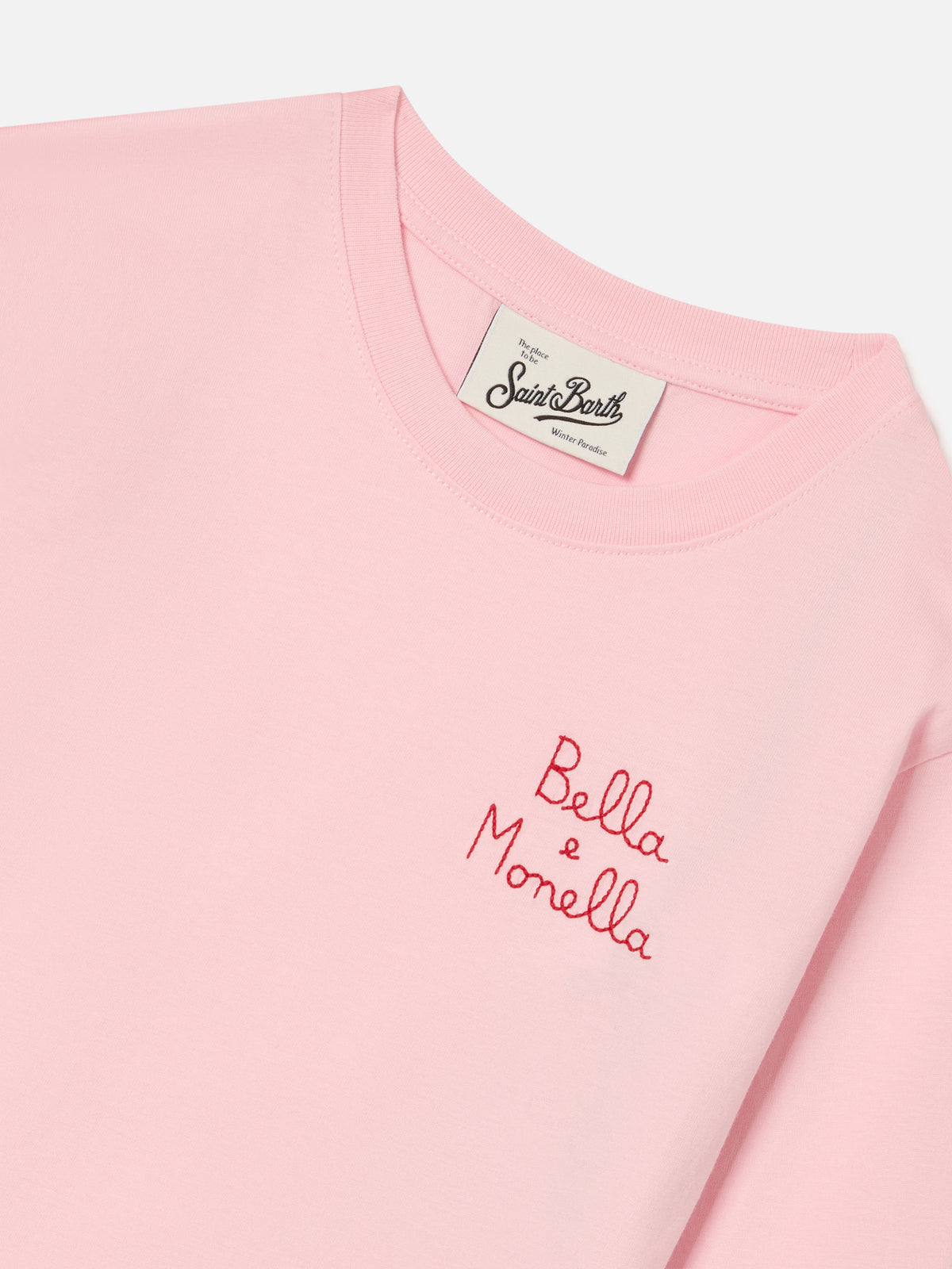 Pink Penny cotton long sleeve t-shirt with Bella E Monella embroidery