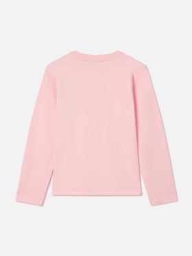 Pink Penny cotton long sleeve t-shirt with Bella E Monella embroidery