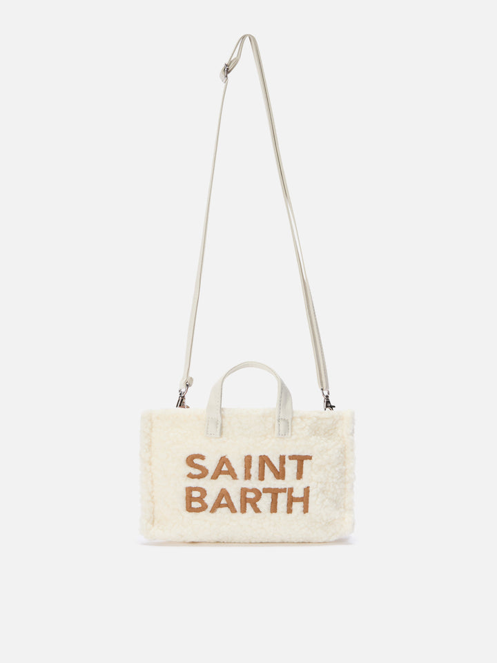 Phone Bag Off white en tejido teddy con bordado del logo 