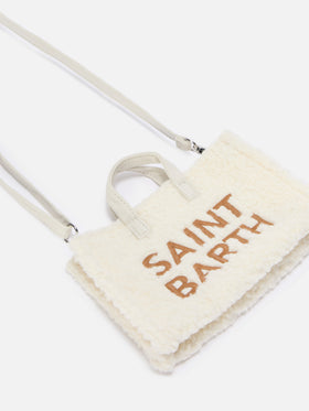 Sac téléphone Off white en tissu teddy avec broderie logo 