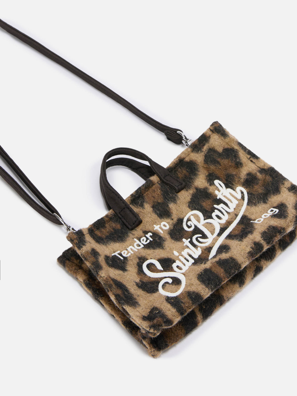 Phone Bag in felt with leopard print