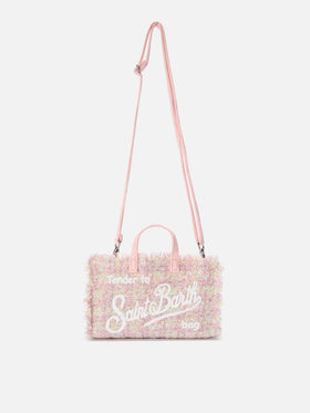 Mini Phone Bag Tweed in pink lurex tweed