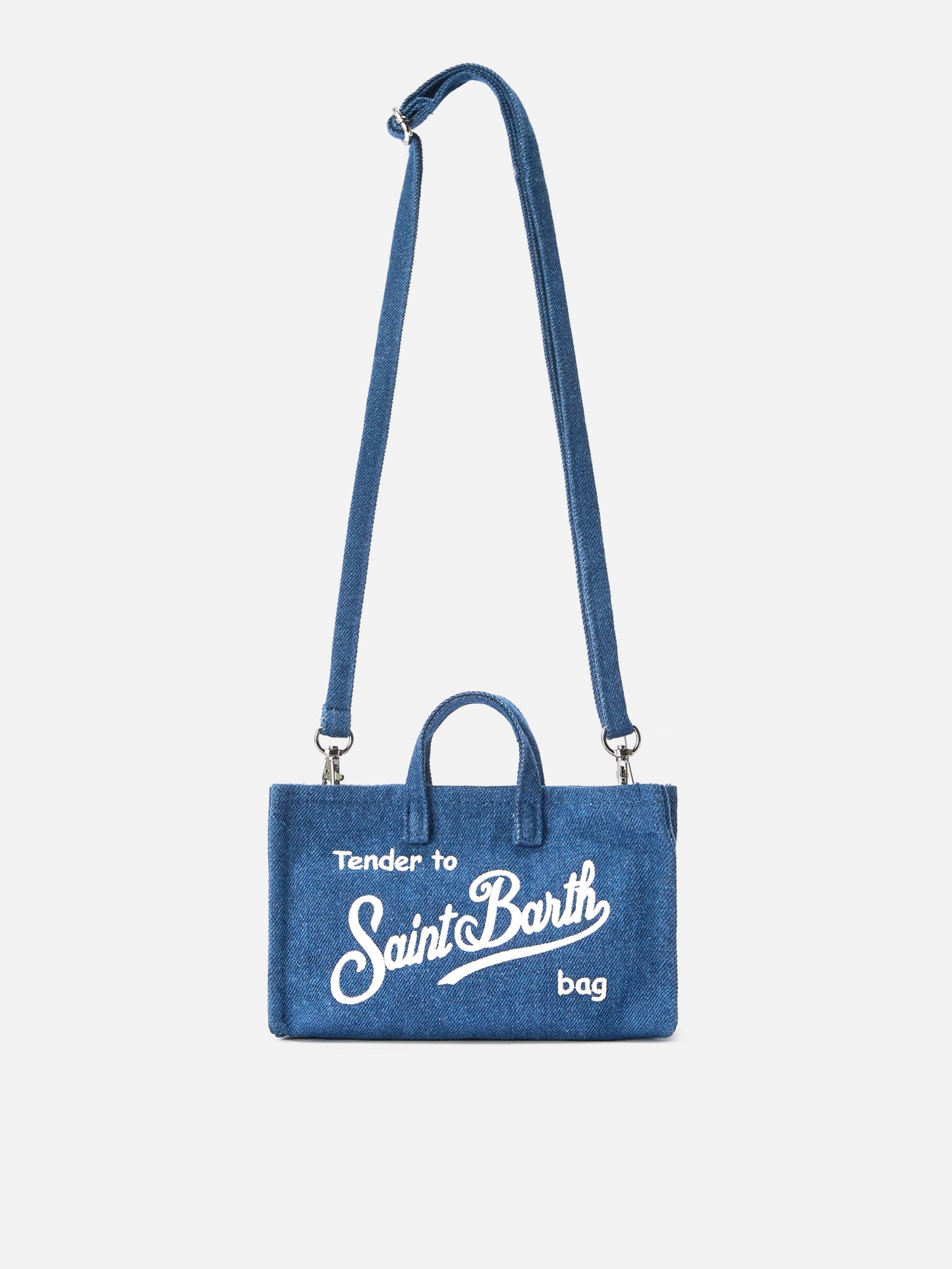 Micro Phone denim bag with contrasting logo