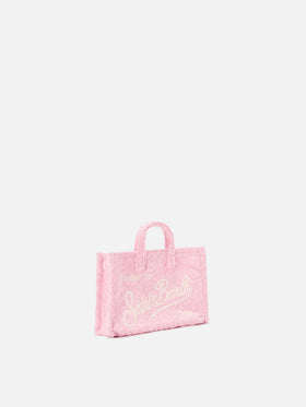 Borsa Phone micro effetto spugna con fantasia leopardata in rilievo