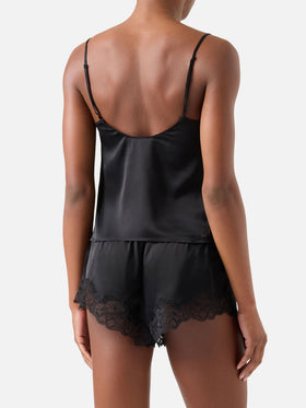 Black Pilar top and shorts set with lace