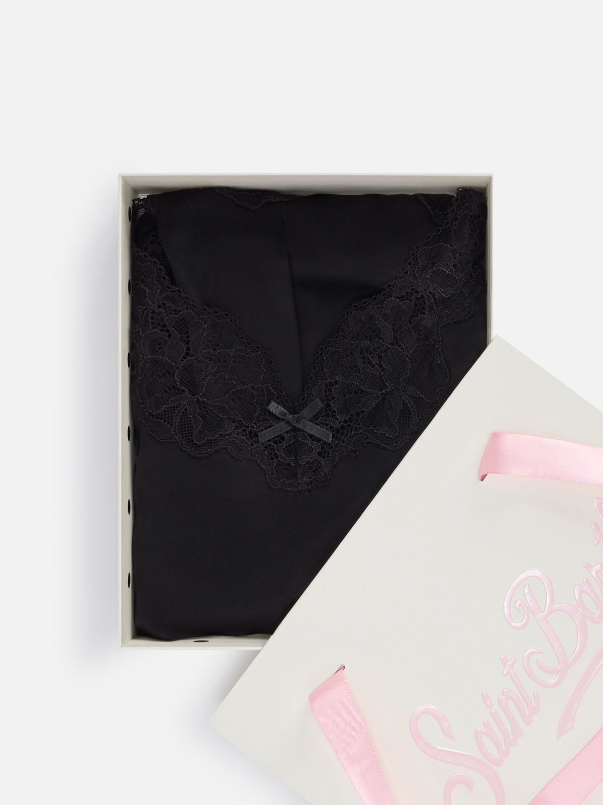 Ensemble top Pilar noir et short avec dentelle 