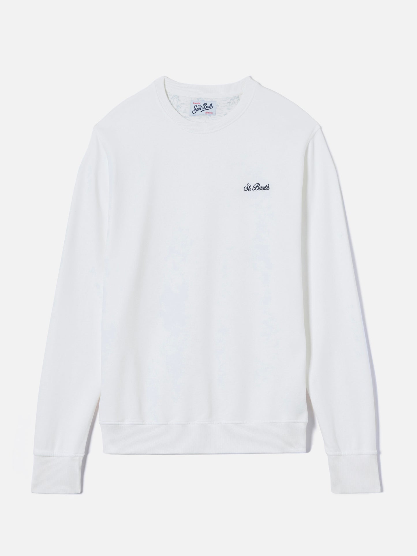 Weißes Ponza-Sweatshirt mit kontrastierender St. Barth-Stickerei 