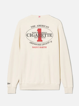 Cream Ponza crewneck sweatshirt with Cigarette print | Special Edition