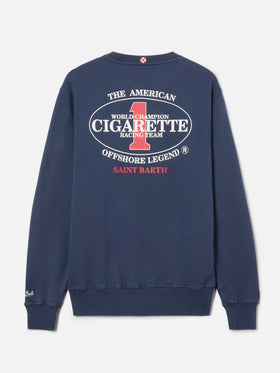 Navy blue Ponza crewneck sweatshirt with Cigarette print | Special Edition