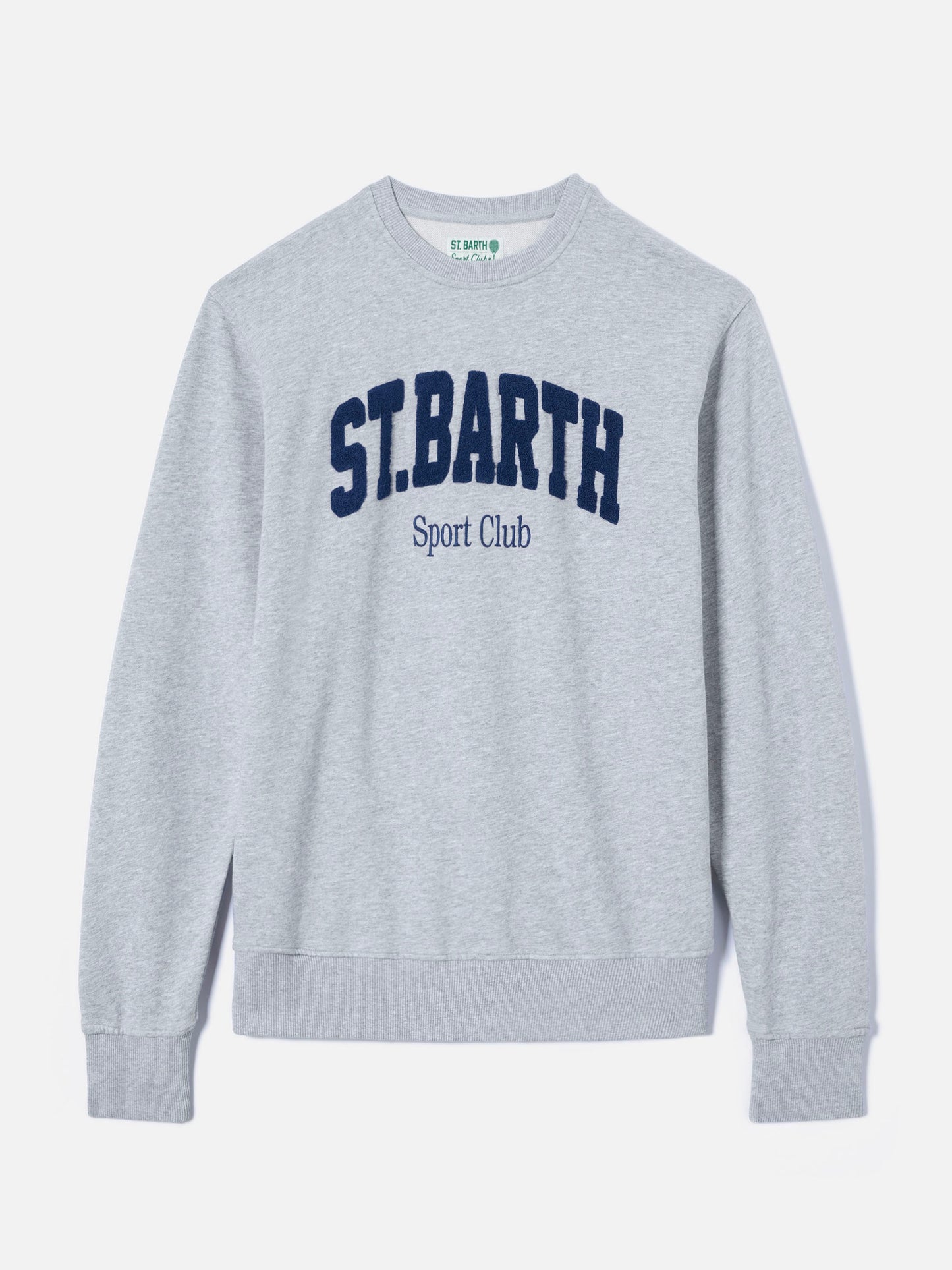 Grey Ponza cotton sweatshirt with Sport Club raised terry-effect logo