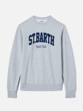 Grey Ponza cotton sweatshirt with Sport Club raised terry-effect logo