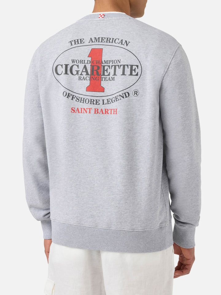 Grey Ponza crewneck sweatshirt with Cigarette print | Special Edition