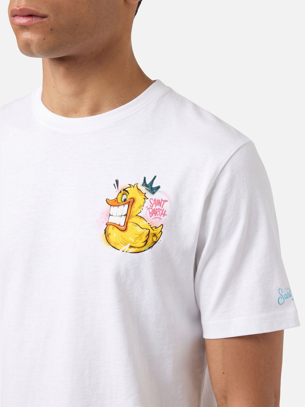 T-shirt Portofino bianca con stampa ducky Crypto Puppets | Special Edition