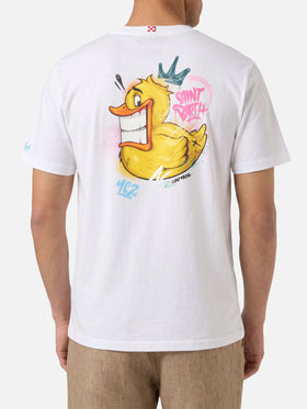 T-shirt Portofino bianca con stampa ducky Crypto Puppets | Special Edition