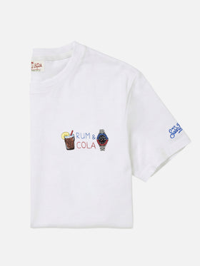 T-shirt Portofino blanc avec broderie Rum E Cola 
