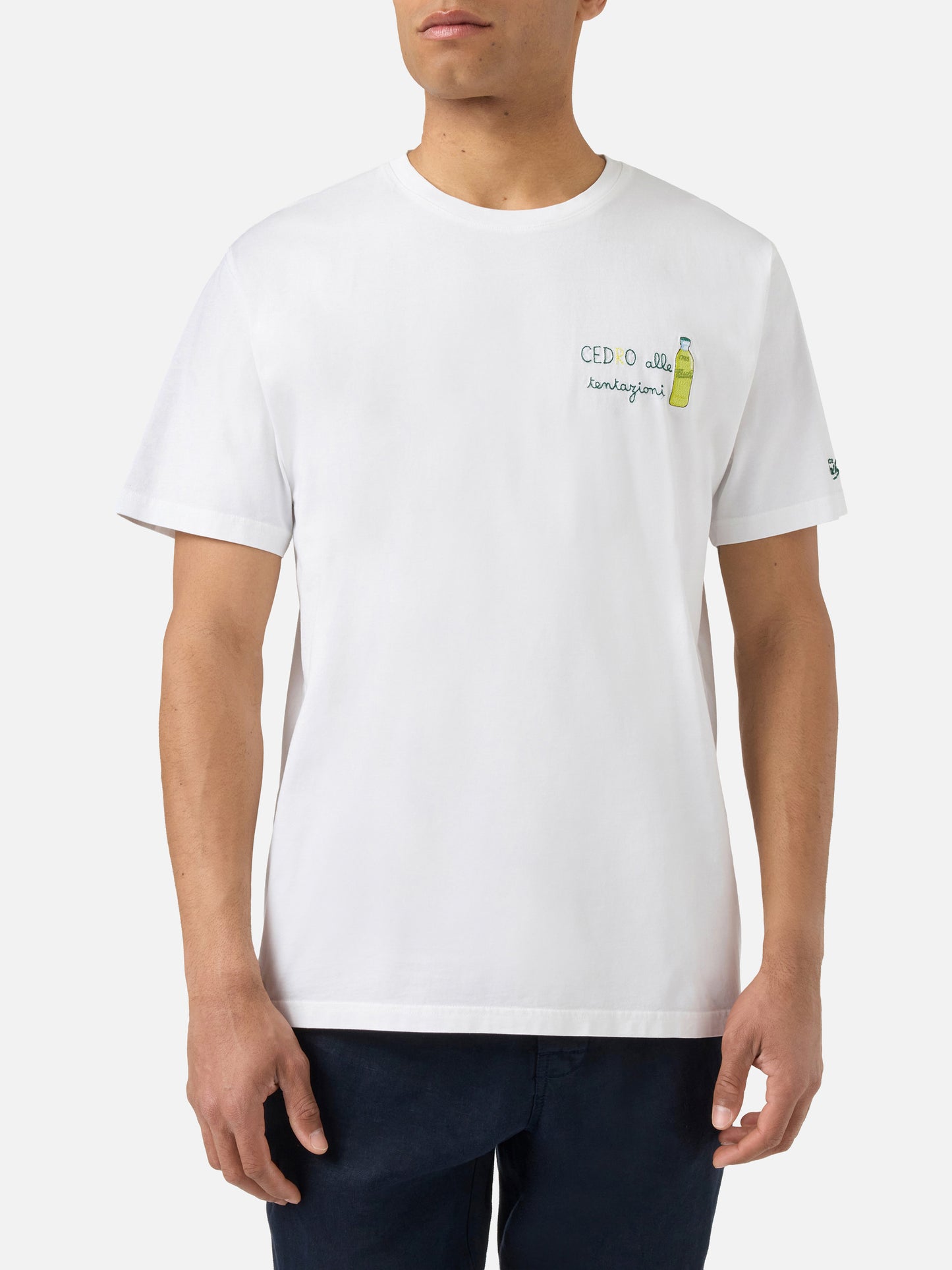 White Portofino T-shirt with Cedro Alle Tentazioni embroidery | Special Edition