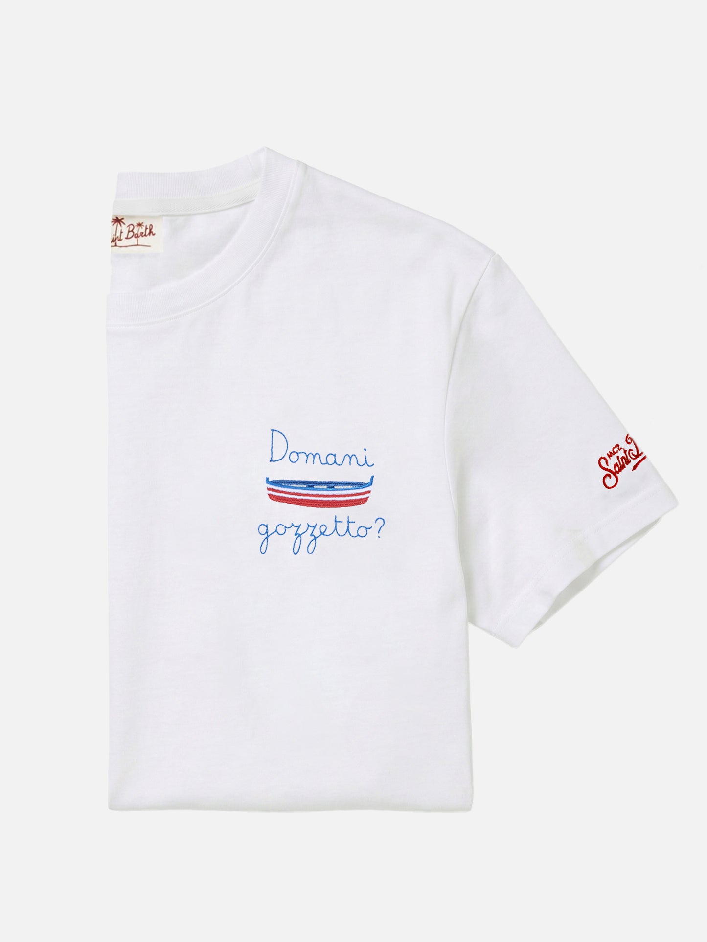 Portofino-T-Shirt mit „Domani Gozzetto?“ Stickerei 