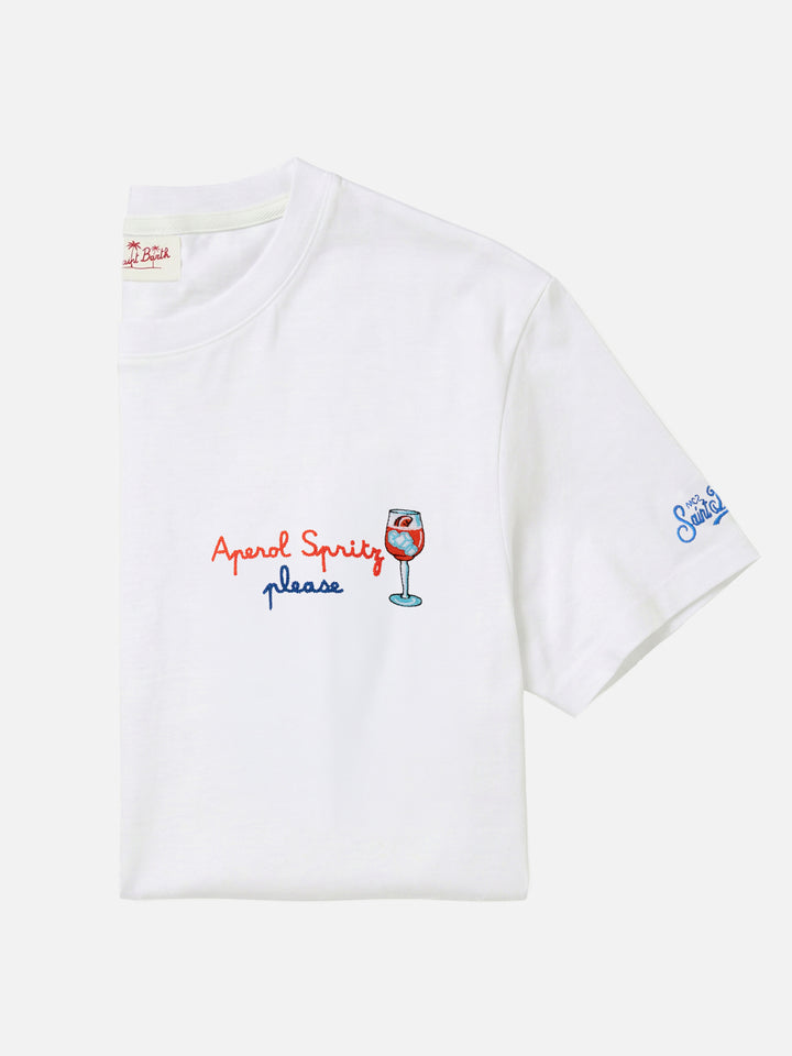 T-shirt en jersey de coton coupe classique Portofino avec broderie Aperol Spritz, please | APEROL SPECIAL EDITION 