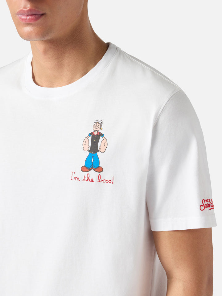 T-shirt Portofino bianca con ricamo I'm The Boss | Special Edition