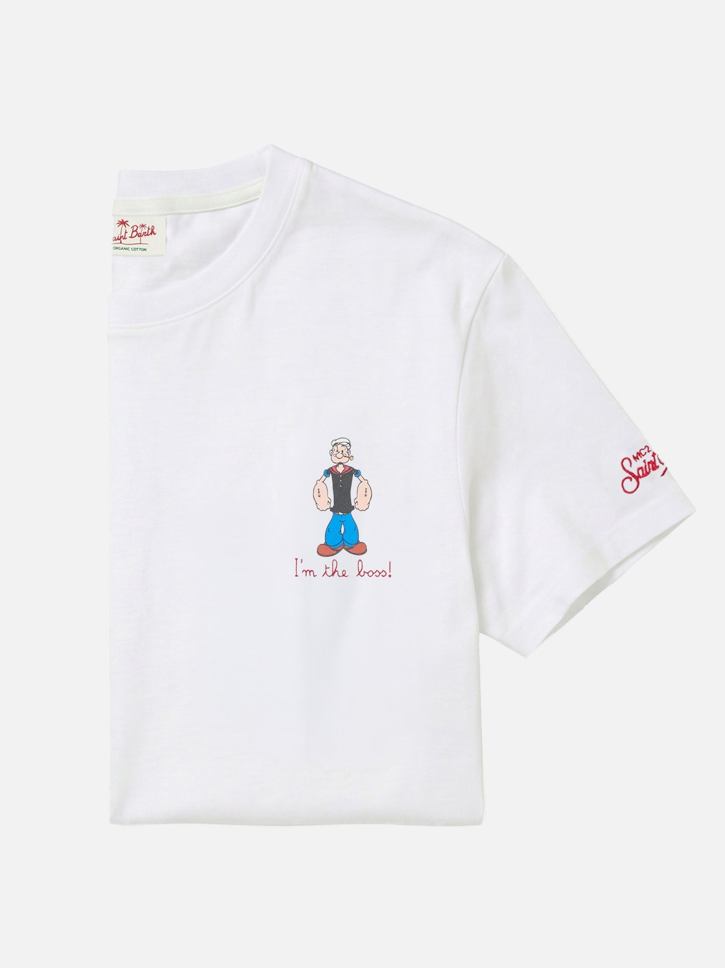Weißes Portofino T-Shirt mit „I'm The Boss“-Stickerei | Special Edition 