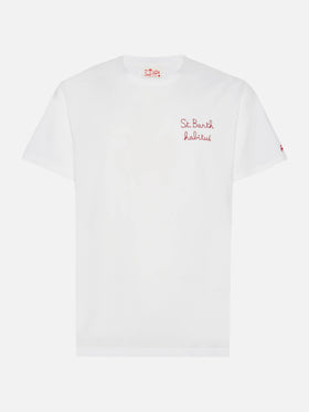 T-Shirt Portofino aus Baumwolljersey mit St. Barth Habituè-Stickerei