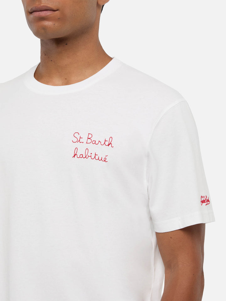 T-Shirt Portofino aus Baumwolljersey mit St. Barth Habituè-Stickerei