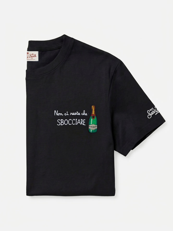 Portofino t-shirt with Non ci resta che sbocciare embroidery